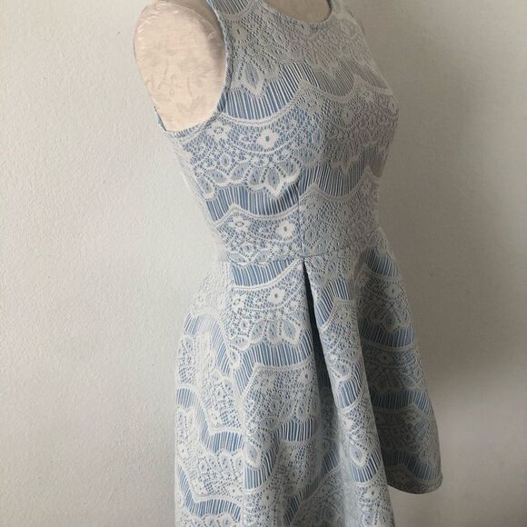 Windsor Pastel blue lace skater dress - Picture 4 of 5